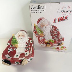Christmas Talking Santa Claus Candy Snack Dish